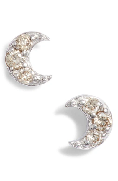 Set & Stones Claro Diamond Stud Earrings In White Gold