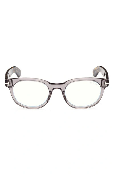 Tom Ford 50mm Blue Light Blocking Glasses In Charcoal