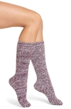 Barefoot Dreams Cozychic® Socks In Velvet Plum/ White