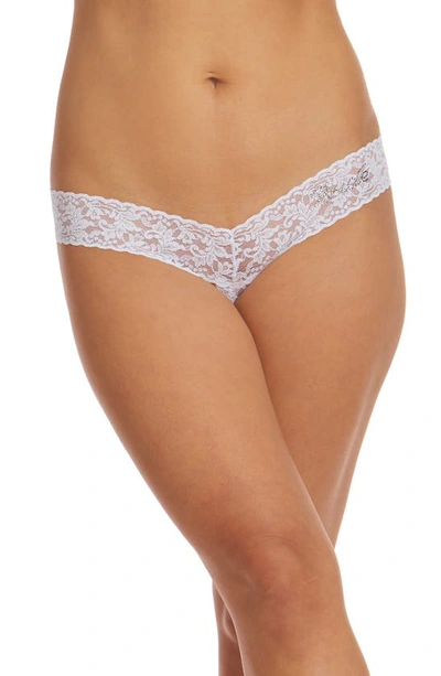 Hanky Panky Bride Crystal Open Gusset Thong In White