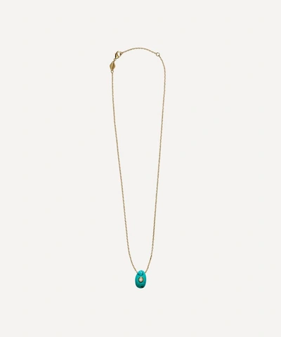 Anni Lu Gold-plated Petit Pebble Turquoise Resin Pendant Necklace