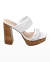 Charles David Intro Woven Leather Platform Sandals In Nocolor