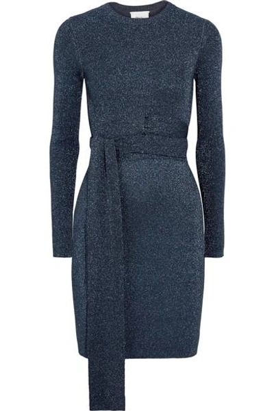 3.1 Phillip Lim / フィリップ リム Twisted Metallic Ribbed-knit Dress In Navy