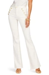 Ramy Brook Helena Sailor-button Straight Leg Jeans In White