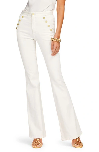 Ramy Brook Helena Sailor-button Straight Leg Jeans In White