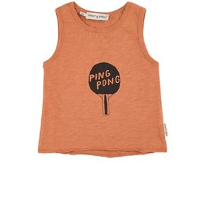 Sproet And Sprout Kids' Ping Pong Graphic Tank Orange