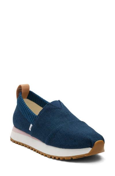 Toms Women's Alpargata Resident Slip-on Trainer Sneakers In Majolica Blue Heritage Canvas