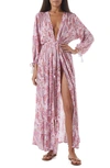 Melissa Odabash Gabby Cover-up Wrap Dress In Floral Pink
