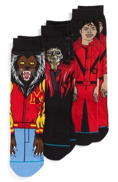 Stance 3-pack Michael Jackson Thriller Socks In Red Multi | ModeSens