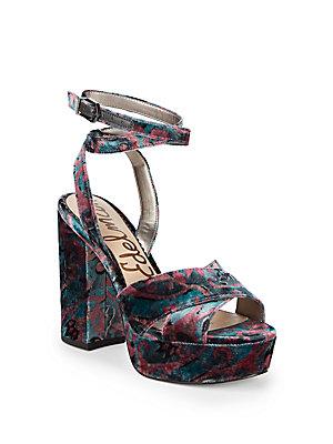 sam edelman velvet platform sandals