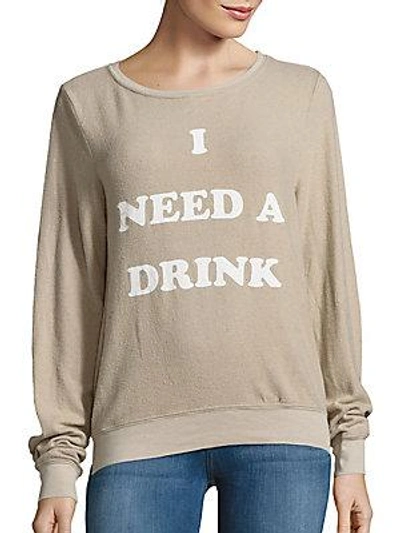 Wildfox Textured Long Sleeve Pullover In Monday Blue