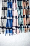 Burberry Giant Icon Check Cashmere Scarf In Blue Carbon