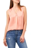 Vince Camuto Rumpled Satin Blouse In Canyon Coral