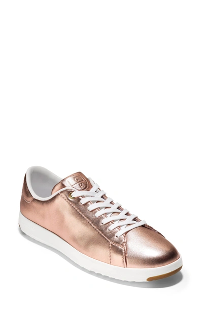 Cole Haan Grandpro Tennis Shoe In Rose Gold Leather