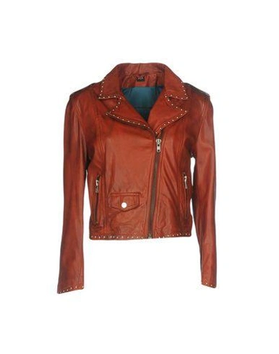 Mpd Box Biker Jacket In Rust