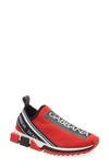 Dolce & Gabbana Sorrento Logo Slip-on Sneaker In Rosso/nero