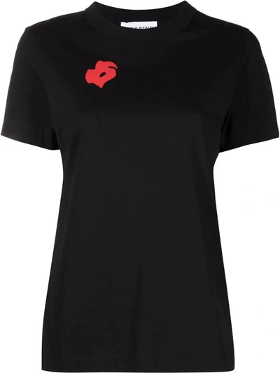 Sonia Rykiel Poppy-print Short Sleeved T-shirt In Schwarz