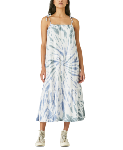 Lucky Brand Women's Cotton Tiered Dress In Blue Multi