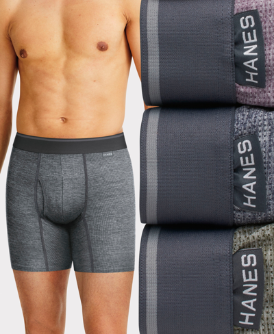 Hanes Men's Ultimate 3pk. Comfortflex Stretch Boxer Briefs In Grey