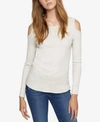 Sanctuary Bowery Cold Shoulder Thermal Tee In Frosted Milk