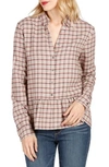 Paige Jenelle Ruffle Plaid Shirt In Champagne Multi