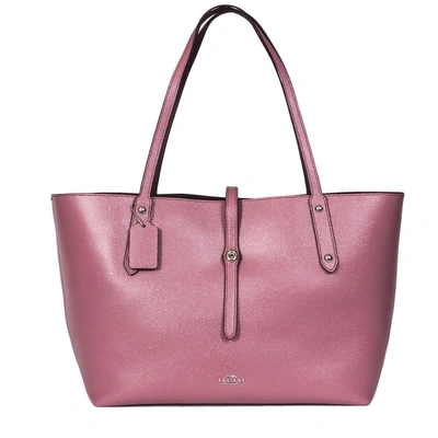 Coach Pink Leather Tote Bag