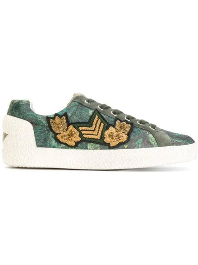 Ash Embellished Lace-up Trainers In Green