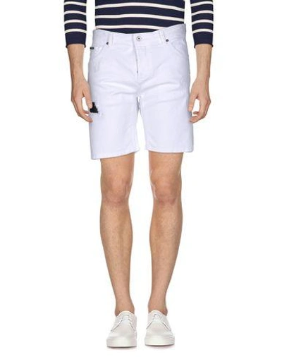 Just Cavalli Denim Shorts In White