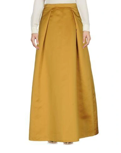 Pinko Long Skirts In Ocher