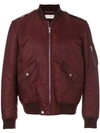 Saint Laurent Classic Bomber Jacket In Bordeaux