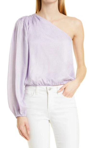 Cami Nyc Lenore One-shoulder Striped Cotton And Silk-blend Top In Orchid