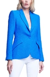 L Agence Chamberlin Textured Stretch Cotton Blazer In Electric Blue