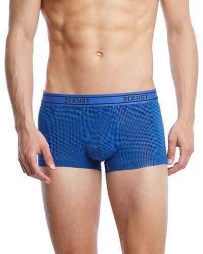 2(x)ist Graphic No-show Trunks In Blue Pattern