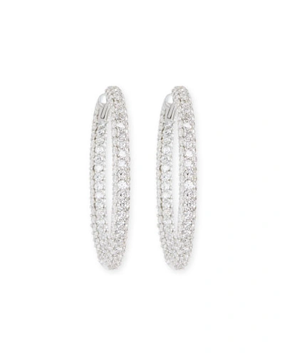 American Jewelery Designs Pave Diamond Hoop Earrings