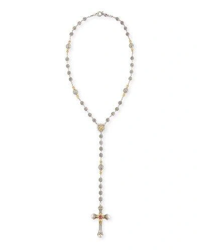 Konstantino Pearl Cross Lariat Necklace In Multi