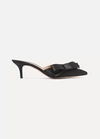 Gianvito Rossi Satin Bow 55mm Slide Mule, Black