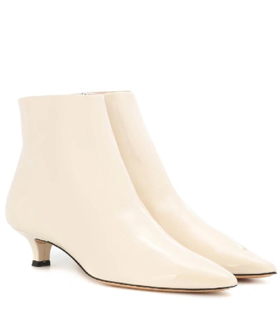The Row Coco Patent-leather Ankle Boots In Ivory