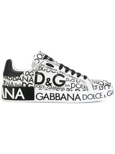 dolce and gabbana sneakers black and white