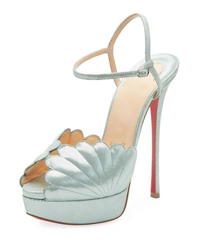 Christian Louboutin Botticella Alta Platform Red Sole Sandal In Everest