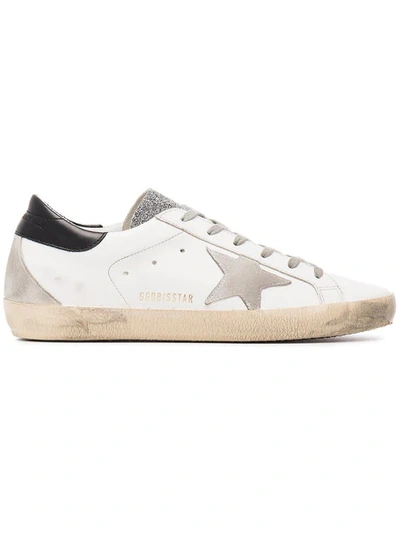 Golden Goose Superstar Glittered Leather Low-top Sneakers In White