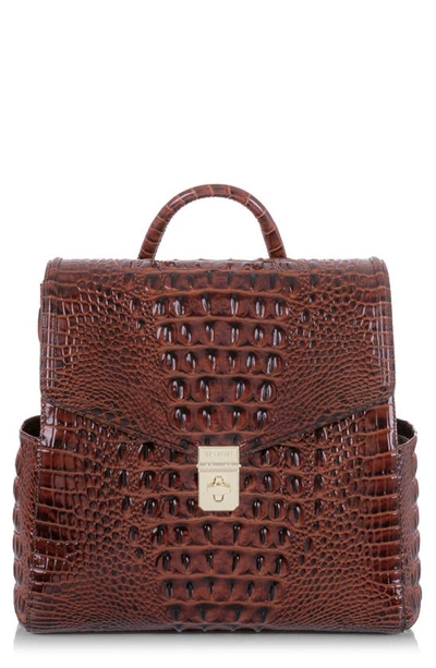 Brahmin Liz Croc Embossed Leather Convertible Backpack In  display picture 1