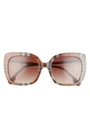 Burberry 54mm Gradient Square Sunglasses In Check Brown/ Gradient Brown