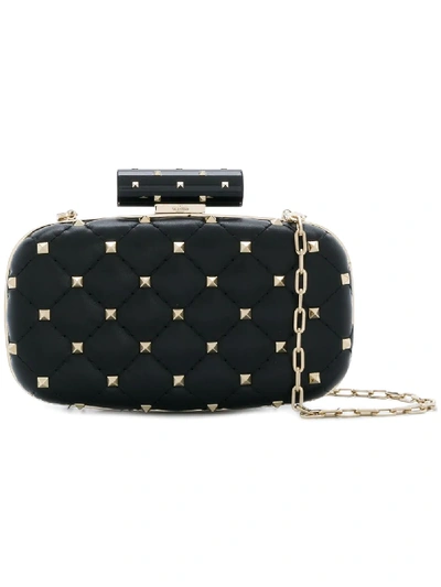 Valentino Garavani Rockstud Matelasse Leather Minaudiere - Black