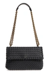 Bottega Veneta Olimpia Medium Intrecciato Leather Shoulder Bag In Black