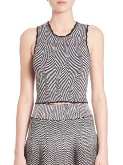 Opening Ceremony Optic Lines Cropped Top In Black White