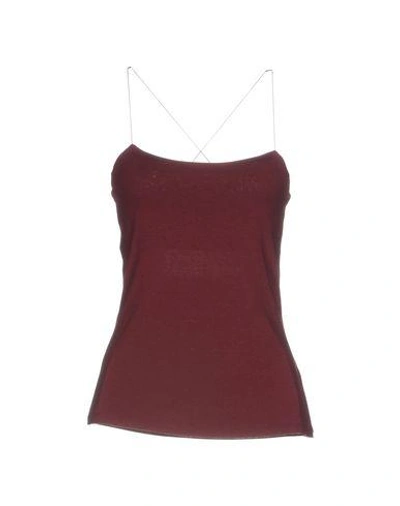 Alexander Wang T Tops In Maroon