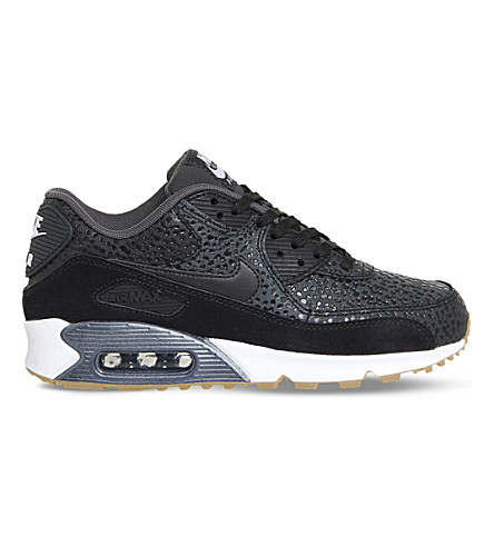 Nike Air Max 90 Dot-patterned Leather Trainers In Black White Safari ...