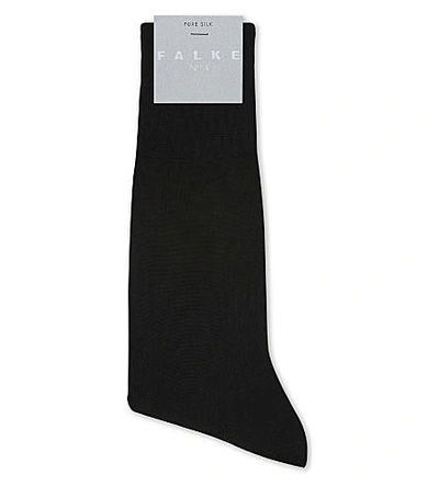 Falke Mens Black No.4 Silk-blend Socks