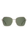 Raen Zhana 57mm Tinted Aviator Sunglasses In Satin Japanese Gold / Orchid