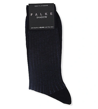 Falke Ribbed Cotton Shadow Socks, Mens, Size: 10.5-11, Navy/blue